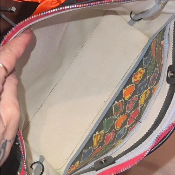 Dooney & Bourke Vintage Rainbow Crayon Graffiti Hearts Collection Bag Y2K 🌈 - Picture 8 of 17
